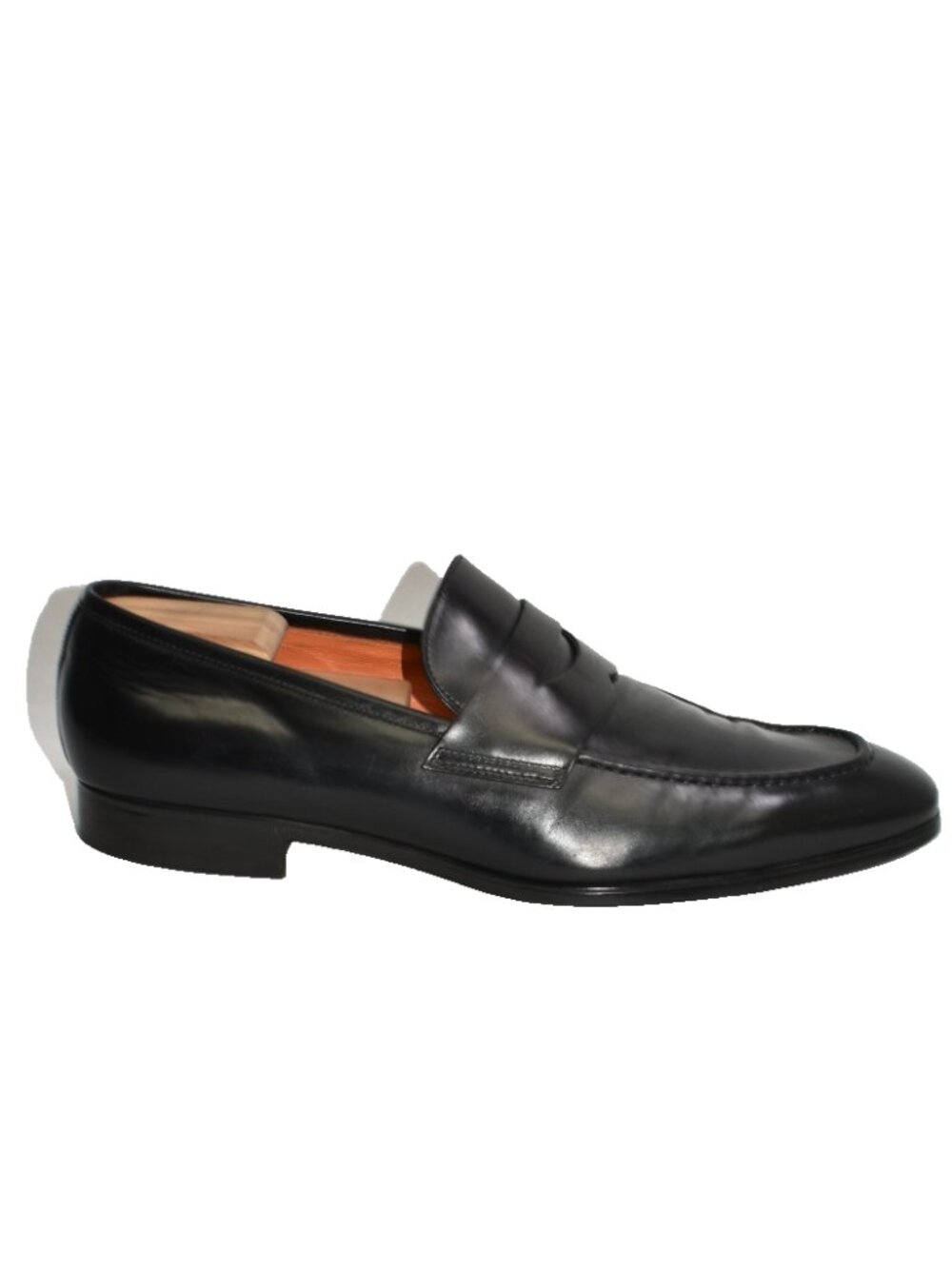 Santoni 'Gavin' Penny Loafer Size 10.5 D Slip On Black Leather DD417A